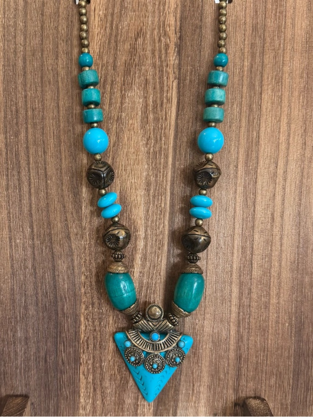 Boho-Western Turquoise Statement Pendant Necklace for Women